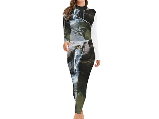 Women's Long-sleeved High-neck Jumpsuit With Zipper